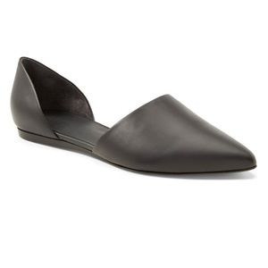 Vince Nina d’Orsay black leather flats 8.5